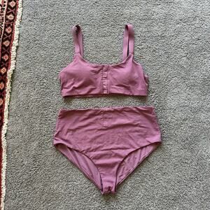 Andie Snap Scoop Top + Snap Bikini Swim Set